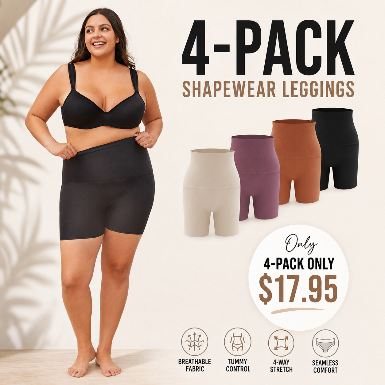 Women's High-Waisted Boyshort Panties – Full Coverage & Seamless Comfort
