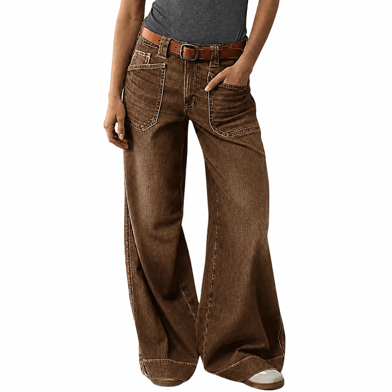 Wide-leg casual women's jeans