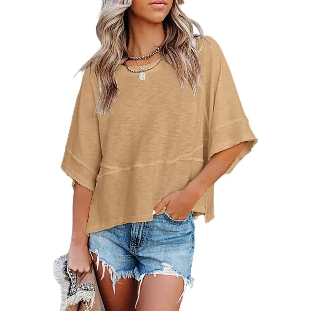 ❤️DEALS FOR YOU-Women's Summer Casual Crewneck Batwing Half Sleeve T-Shirts