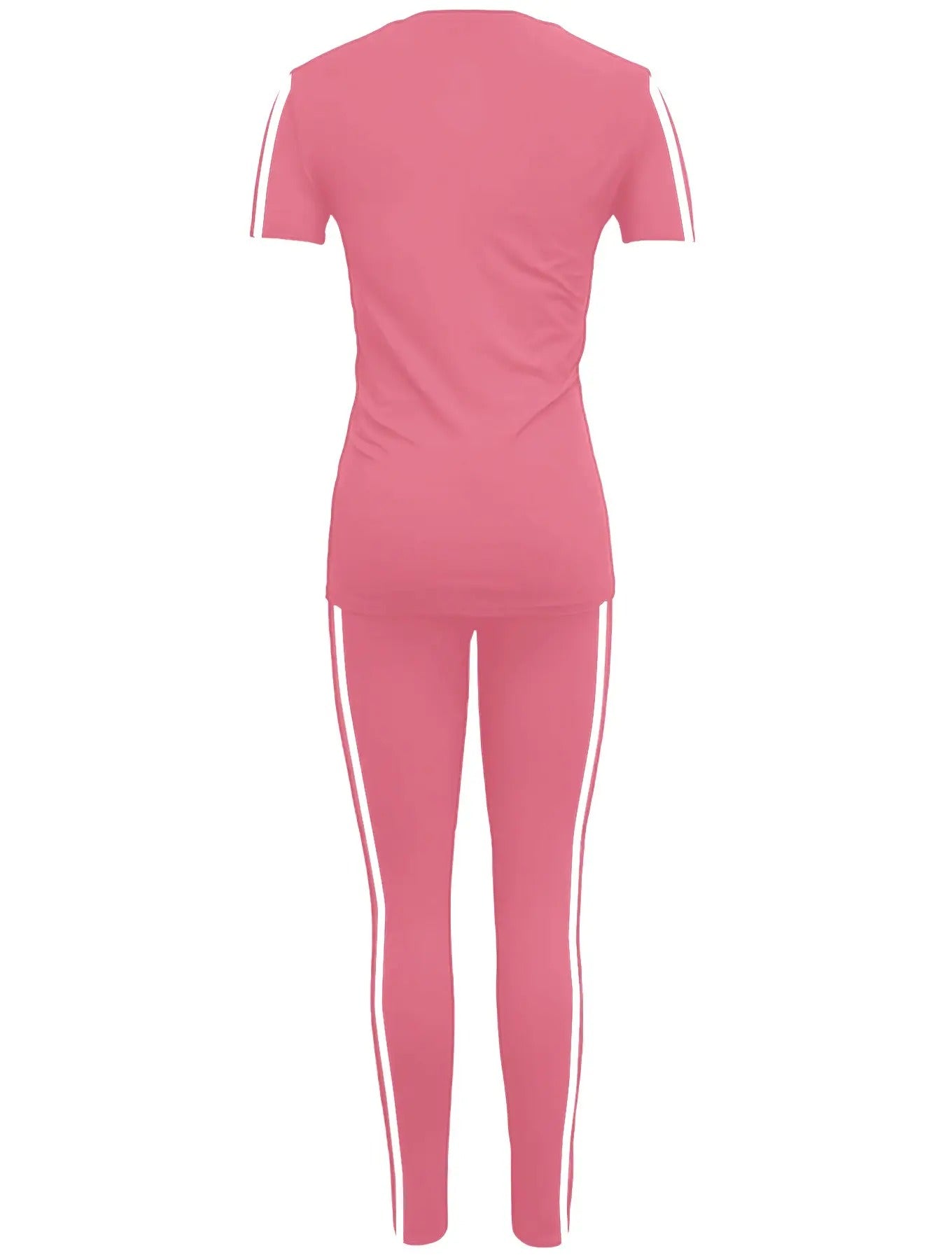 Women's Drawstring Short Sleeve and Long Pants Two-Piece Set