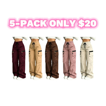 Women’s lightweight loose cargo pants with multiple pockets