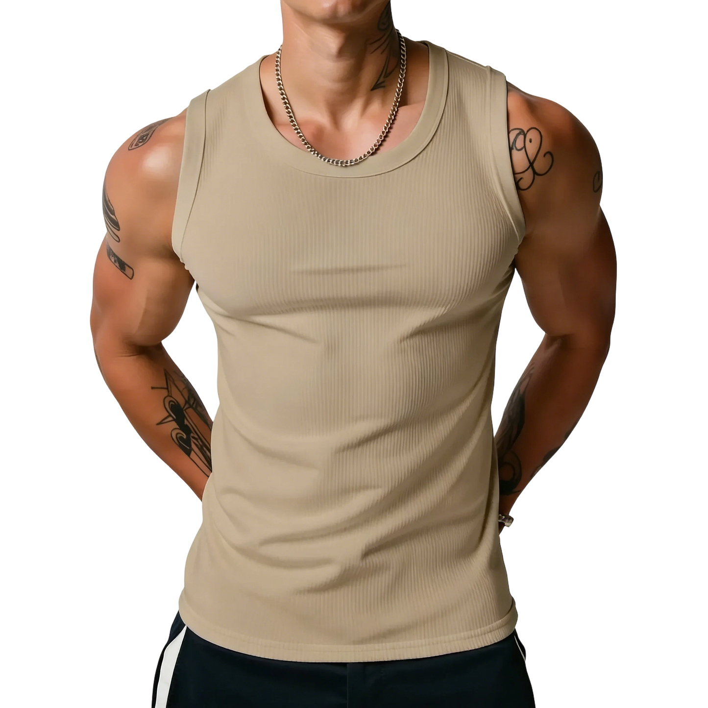 ⏰Final 3 hours 80% OFF🔥Men’s Wide Strap Ribbed Tank Top, High Stretch Breathable Muscle Tank, Heavyweight Drapey Fit Gym & Casual Sleeveless Shirt