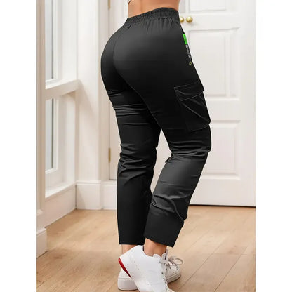Women's work trousers - non-stretch trousers with adjustable drawstring waistband