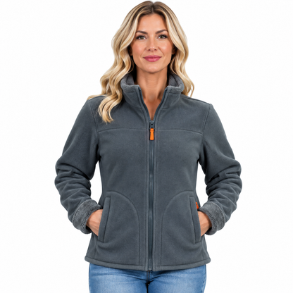 Double-Layer Fleece Full-Zip Jacket-100% Cotton