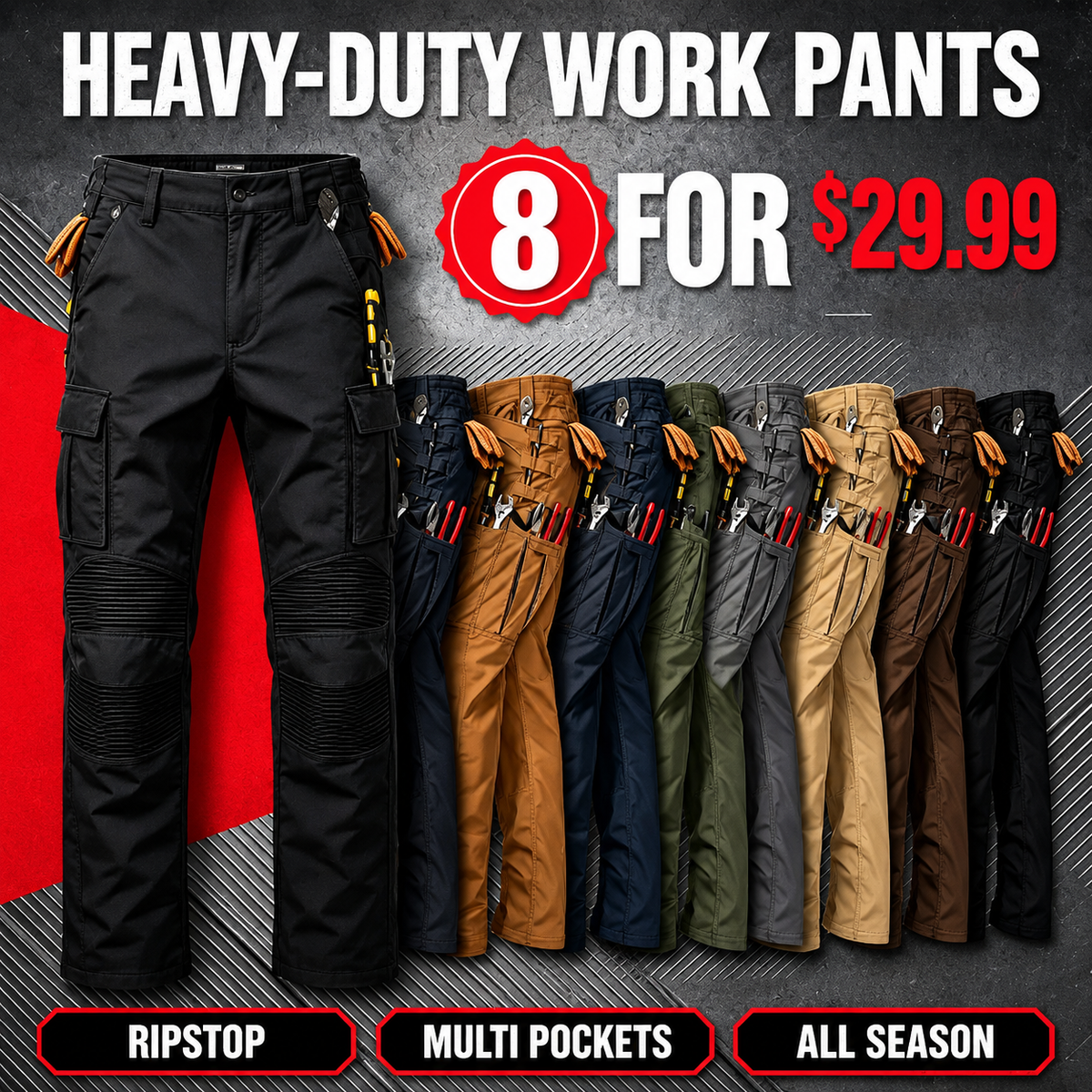 Men's Cargo Pants,Tactical Pants for Men Stretch,Durable Ripstop EDC Work Pants for Hiking