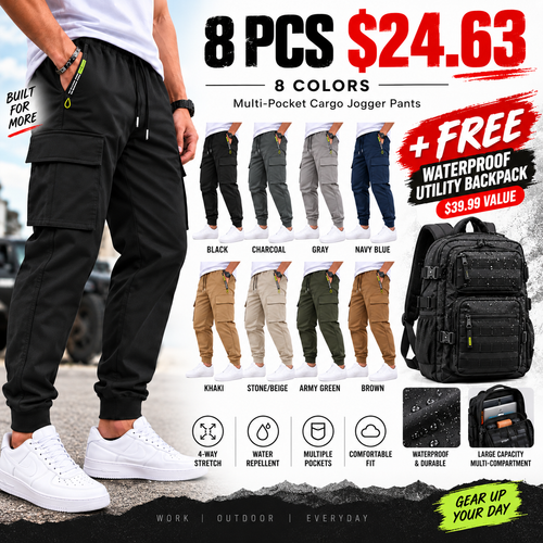 💚 BESTSELLER | Men’s Multi-Pocket Cargo Jogger Pants