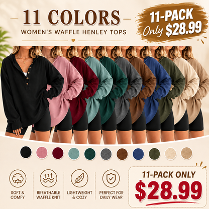 Women's Oversized Button V-Neck Hoodie Sweatshirt Long Sleeve Side Slit Casual Fall Pullover Top