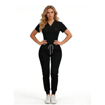 Women's Daily Wear Two-Piece Outfit, Anti-Pilling Lightweight Breathable Multi-Pocket Top & Side Pocket Jogger Pants