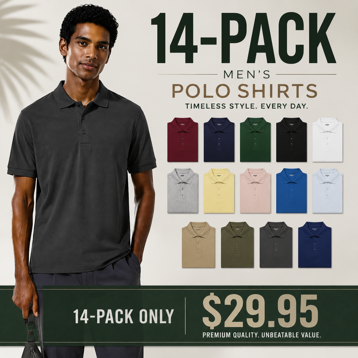 Men's Lightweight Classic Fit Short Sleeve Polo Shirts