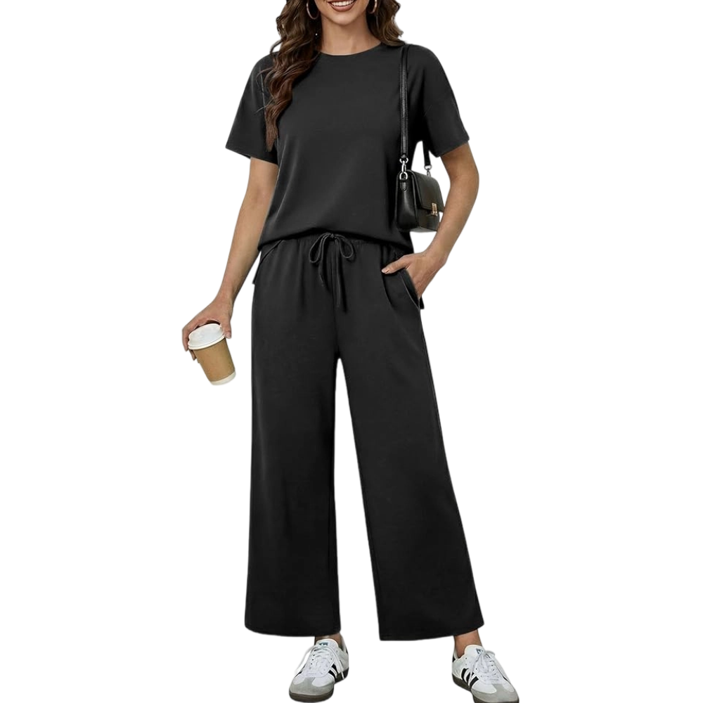 2 Piece Sets for Women Soft Short Sleeve Matching Lounge Set