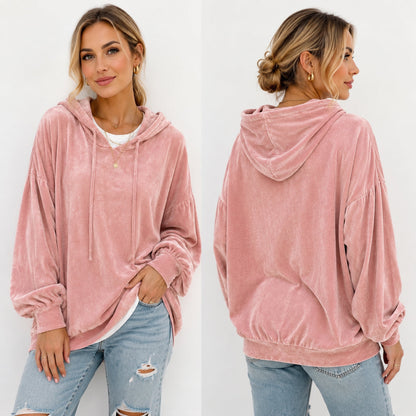 🔥Limited-Time Promotion Women's Loose Velvet Drawstring Hoodie