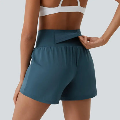 🔥Last day promotion🔥 Hala [2-in-1 Anti-Exposure Sports Shorts] Women's 2-in-1 Sports Shorts, Anti-Exposure Running Shorts With Pockets