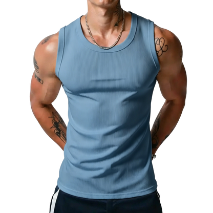 ⏰Final 3 hours 80% OFF🔥Men’s Wide Strap Ribbed Tank Top, High Stretch Breathable Muscle Tank, Heavyweight Drapey Fit Gym & Casual Sleeveless Shirt