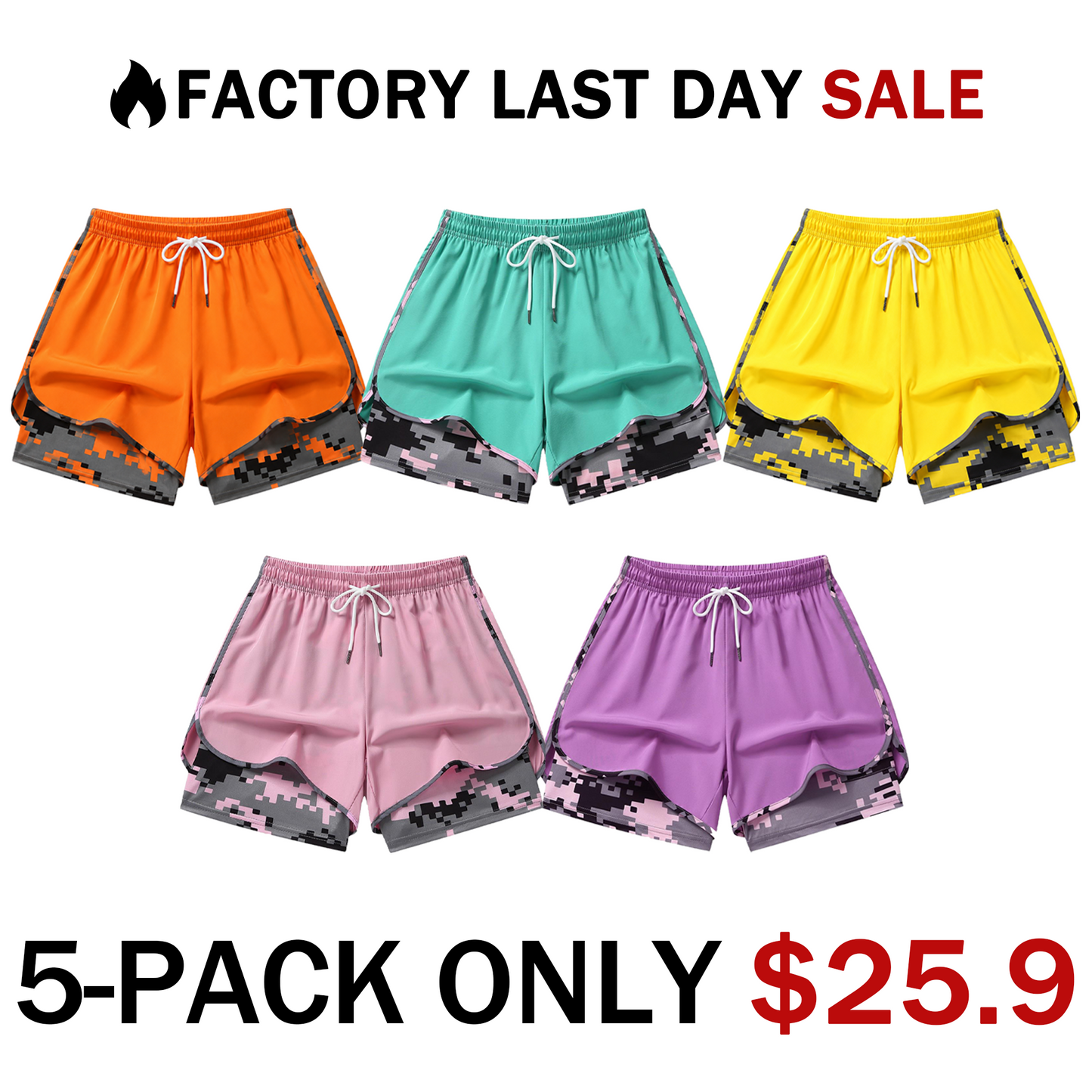 Women's 2-in-1 Athletic Shorts with Built-in Liner