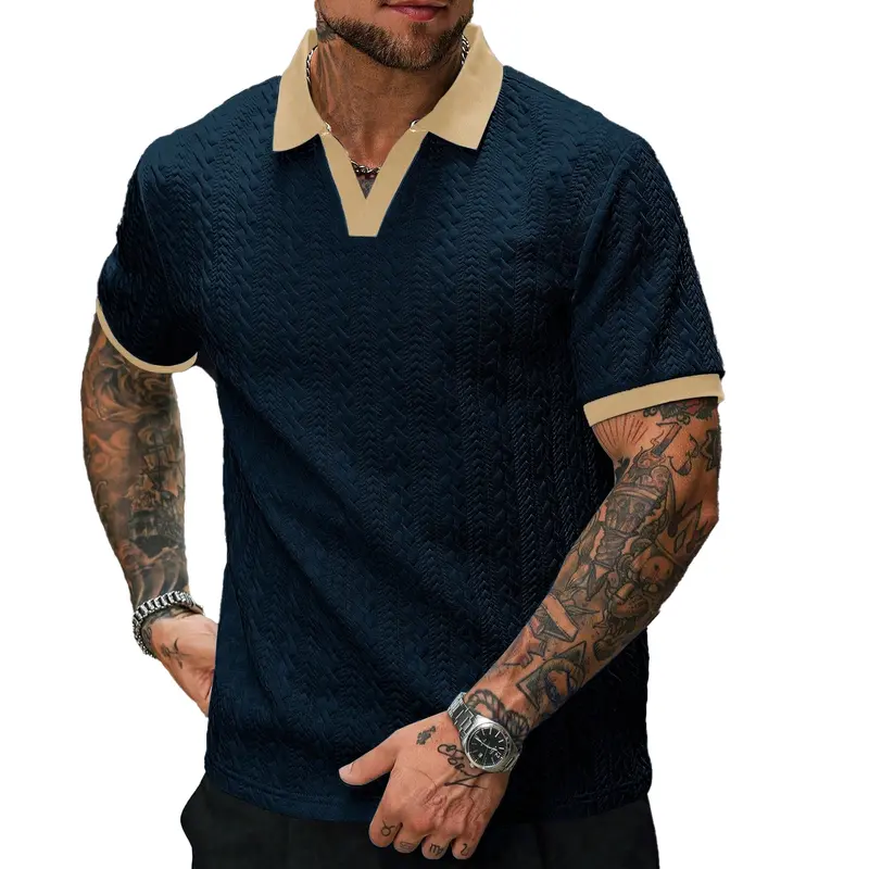 Men's Textured Knit Polo Shirt