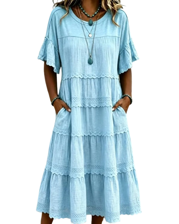 🔥Cool & breathable fabric🍃Women's Vintage Patchwork Lace Dress