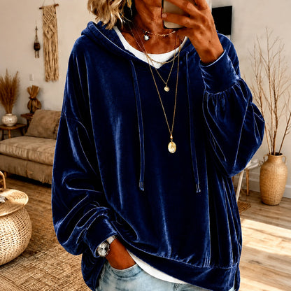 🔥Limited-Time Promotion Women's Loose Velvet Drawstring Hoodie
