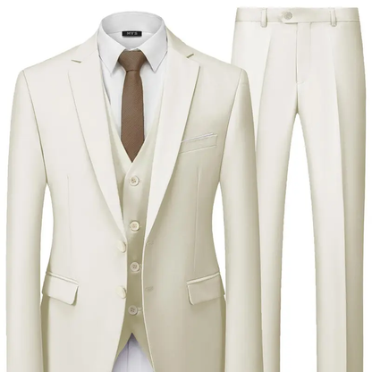 Men's 3 Piece Suit Set with Vest and Tie