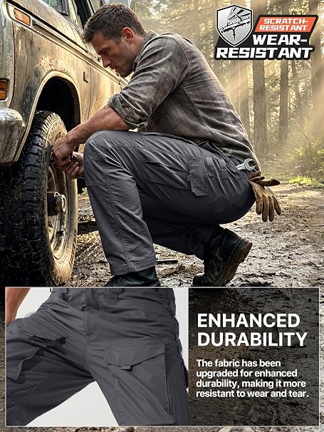 Men's Cargo Pants,Tactical Pants for Men Stretch,Durable Ripstop EDC Work Pants for Hiking