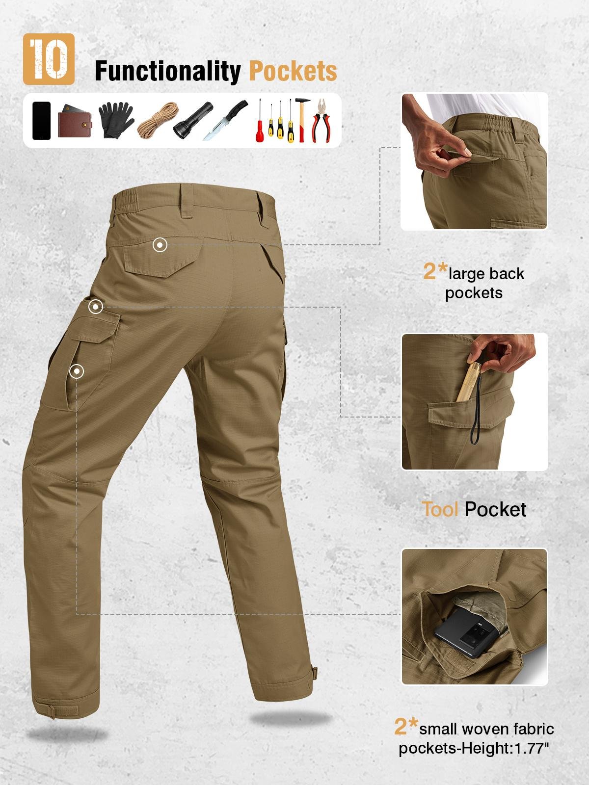 🔥Clearance sale, limited stock 🔥Men's Flex Stretch Tactical Pants, Water Resistant Ripstop Cargo Pants