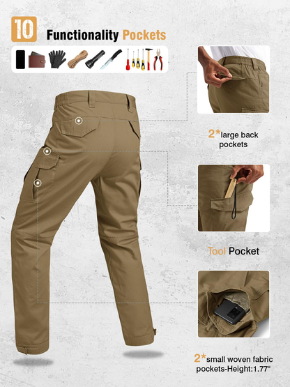 🔥Clearance sale, limited stock 🔥Men's Flex Stretch Tactical Pants, Water Resistant Ripstop Cargo Pants