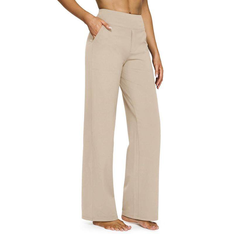 High Waist Wide Leg Yoga Pants for Women – Pockets, Stretch & All-Day Comfort