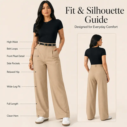 Women’s High-Waisted Wide-Leg Drape Trousers
