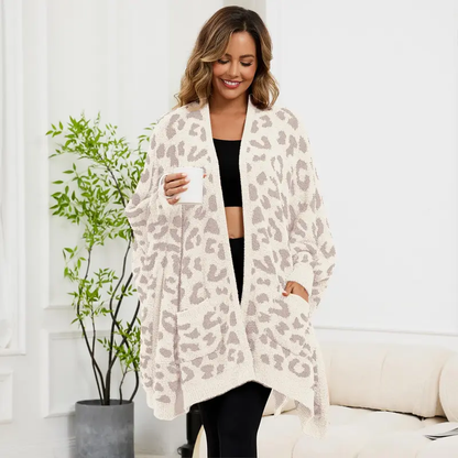 🔥Women's Sherpa Wearable Blanket Poncho - One Size (100% Cotton)