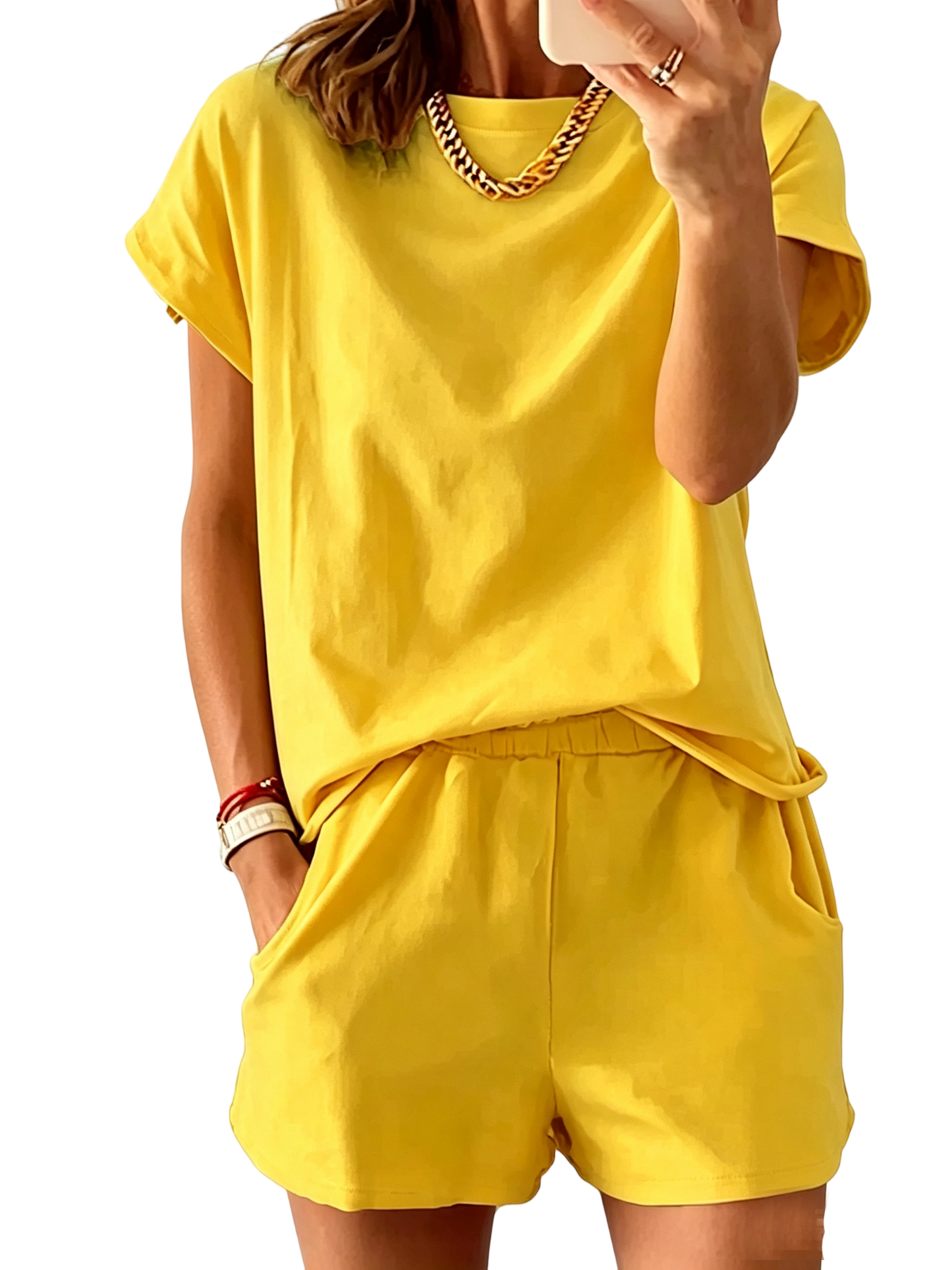 Women’s Lounge Set Short Sleeve Top Shorts 2 Piece Casual Summer Outfit