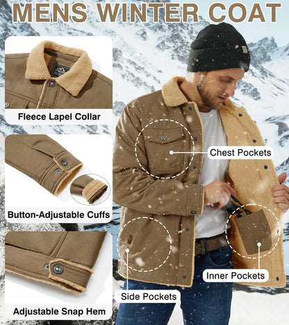 🔥 BESTSELLER |  Men's Sherpa-Lined Cotton Trucker Jacket