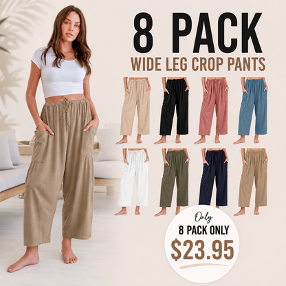 ✨Women's Linen Blend Wide Leg Pants with Pockets