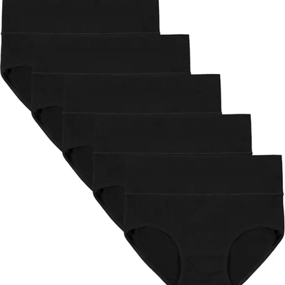 Women's High Waist Cotton Briefs – Soft Breathable 5-Pack Underwear
