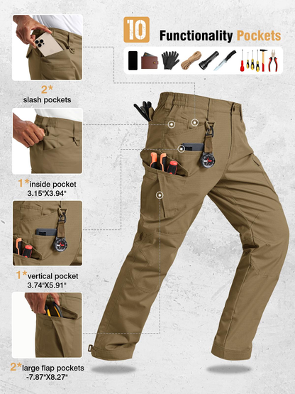 🔥Clearance sale, limited stock 🔥Men's Flex Stretch Tactical Pants, Water Resistant Ripstop Cargo Pants