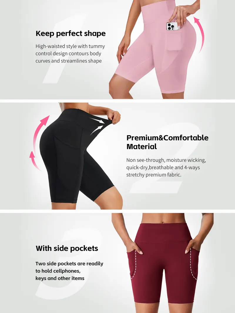 ❤️DEALS FOR YOU-9PCS Women's High-Waist Yoga Shorts with Pockets
