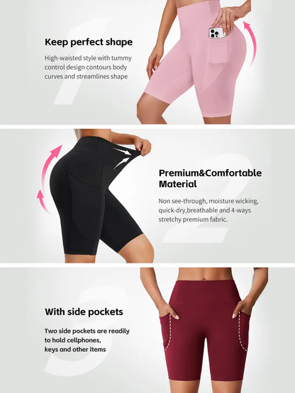 ❤️DEALS FOR YOU-9PCS Women's High-Waist Yoga Shorts with Pockets