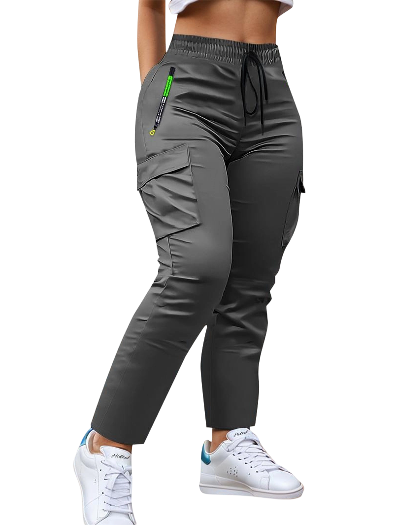 Women's work trousers - non-stretch trousers with adjustable drawstring waistband