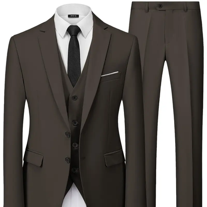Men's 3 Piece Suit Set with Vest and Tie
