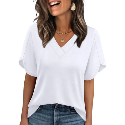 Womens Summer Tops Short Petal Sleeve Shirts