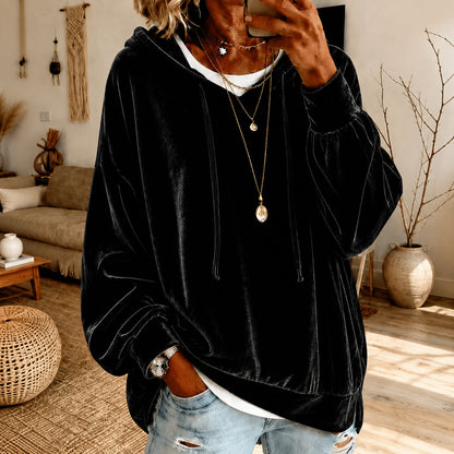 🔥Limited-Time Promotion Women's Loose Velvet Drawstring Hoodie