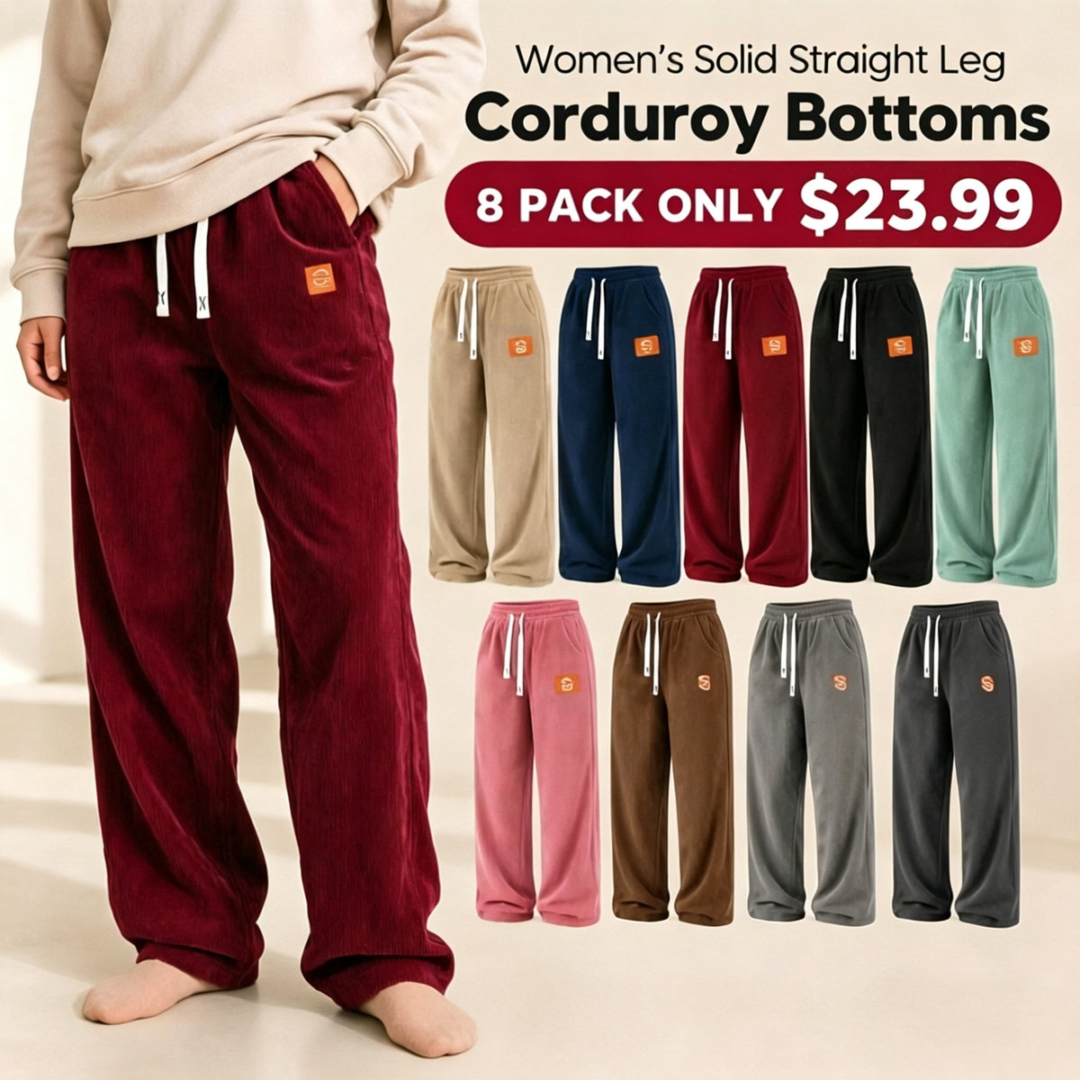 ⚡Men's Corduroy Straight-Leg Sweatpants Autumn New Arrival Loose Fit Wide-Leg Casual Pants⚡