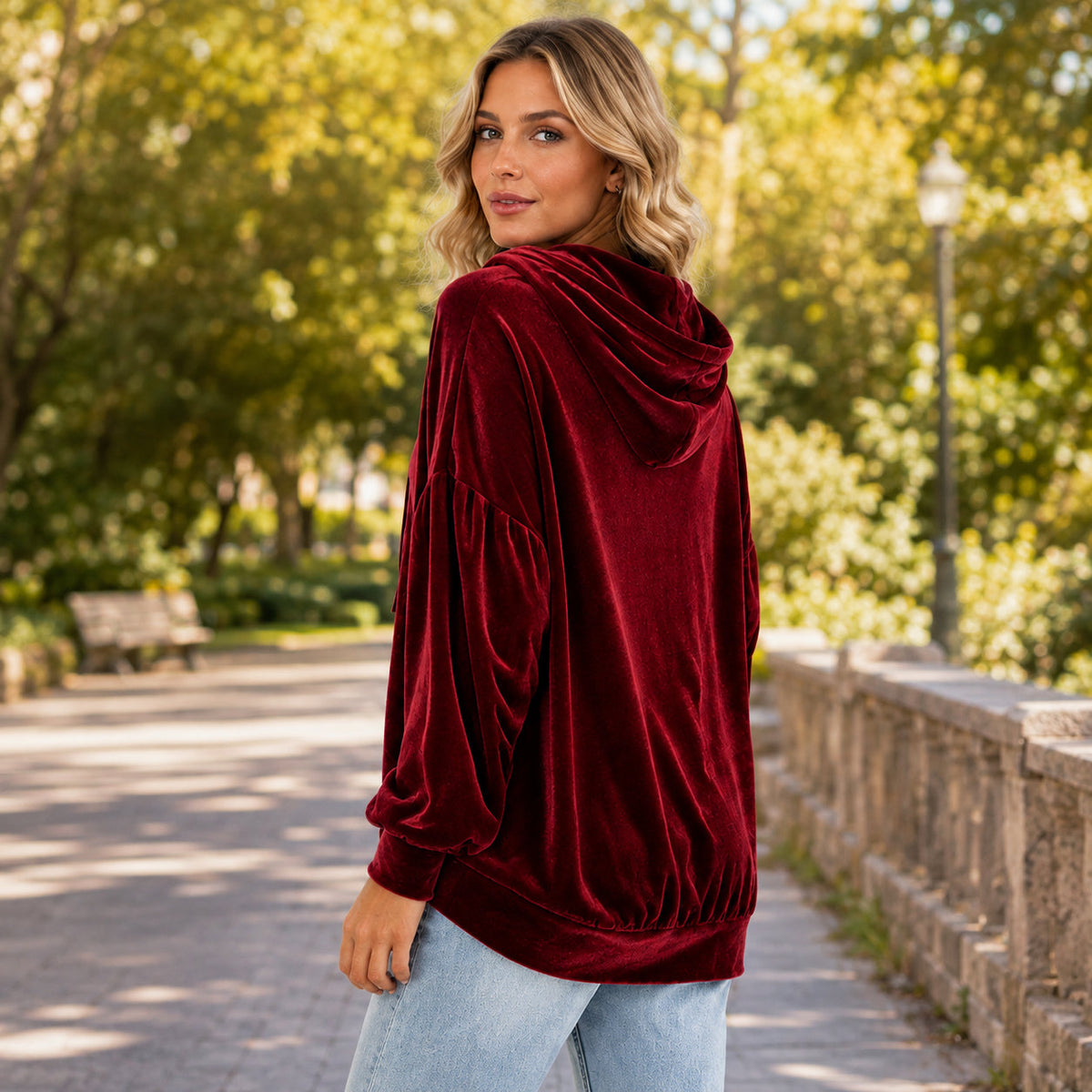 🔥Limited-Time Promotion Women's Loose Velvet Drawstring Hoodie
