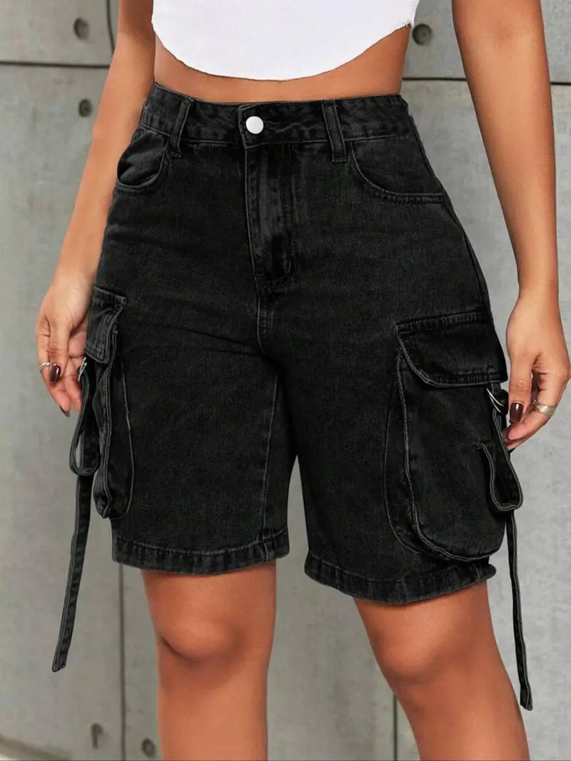 🔥Summer Sale🔥Stretch Washed Denim Cargo Shorts, Y2K Streetwear