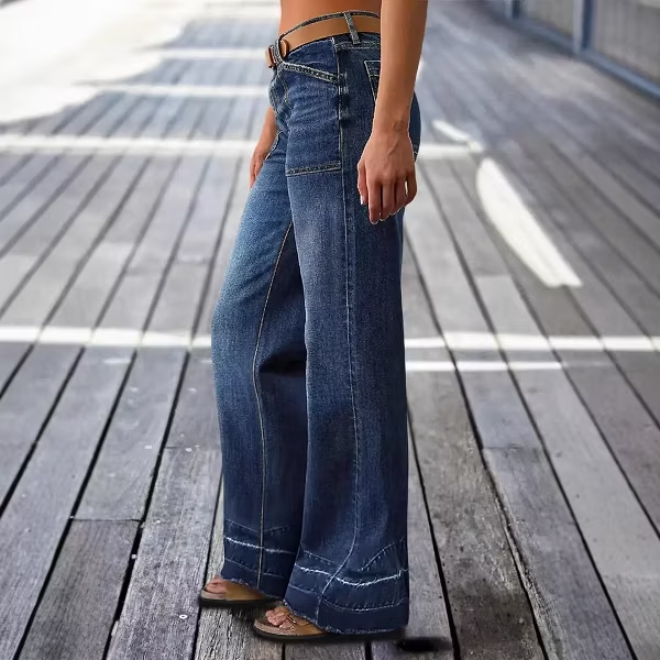 Wide-leg casual women's jeans