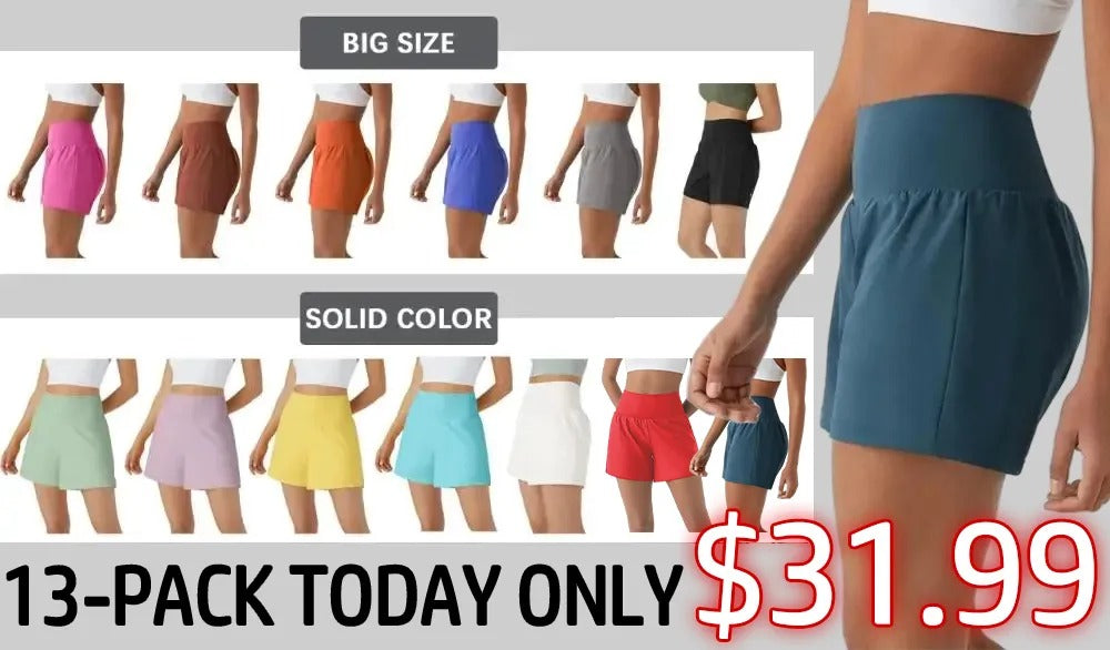 🔥Last day promotion🔥 Hala [2-in-1 Anti-Exposure Sports Shorts] Women's 2-in-1 Sports Shorts, Anti-Exposure Running Shorts With Pockets