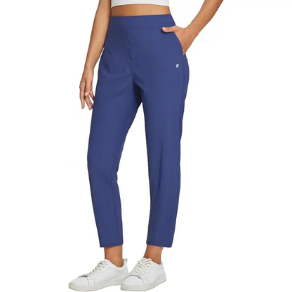 Women's Lightweight Breathable Stretch Ankle Pants - Soft UPF50+ Summer Trousers with Zipper Pockets