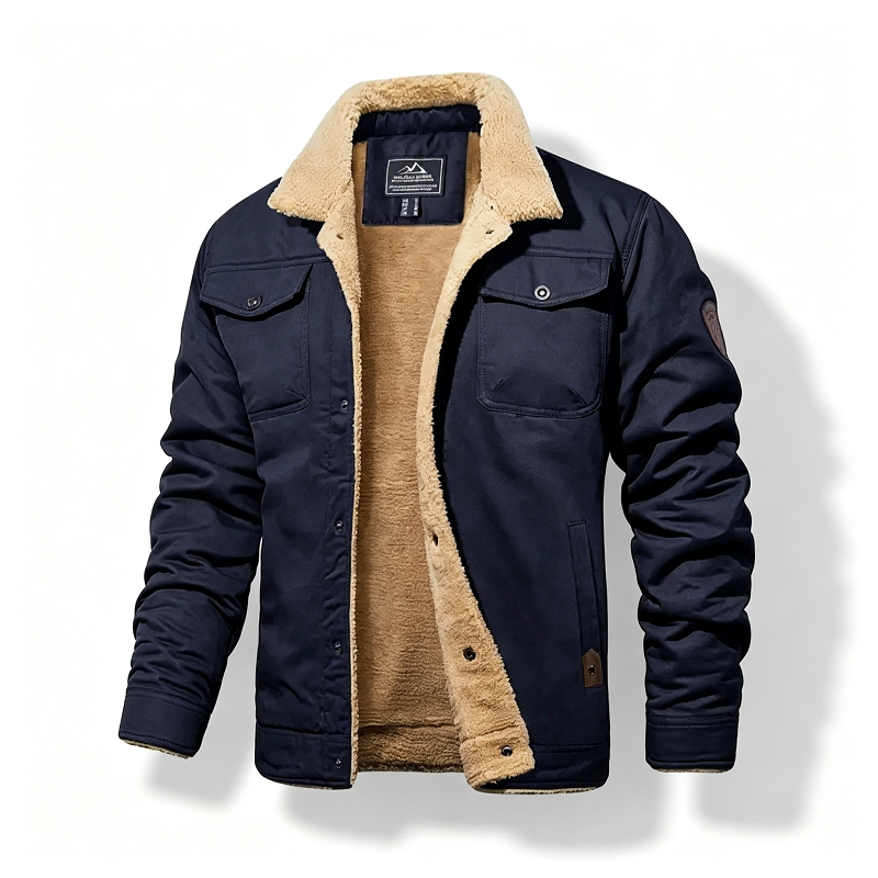 🔥 BESTSELLER |  Men's Sherpa-Lined Cotton Trucker Jacket