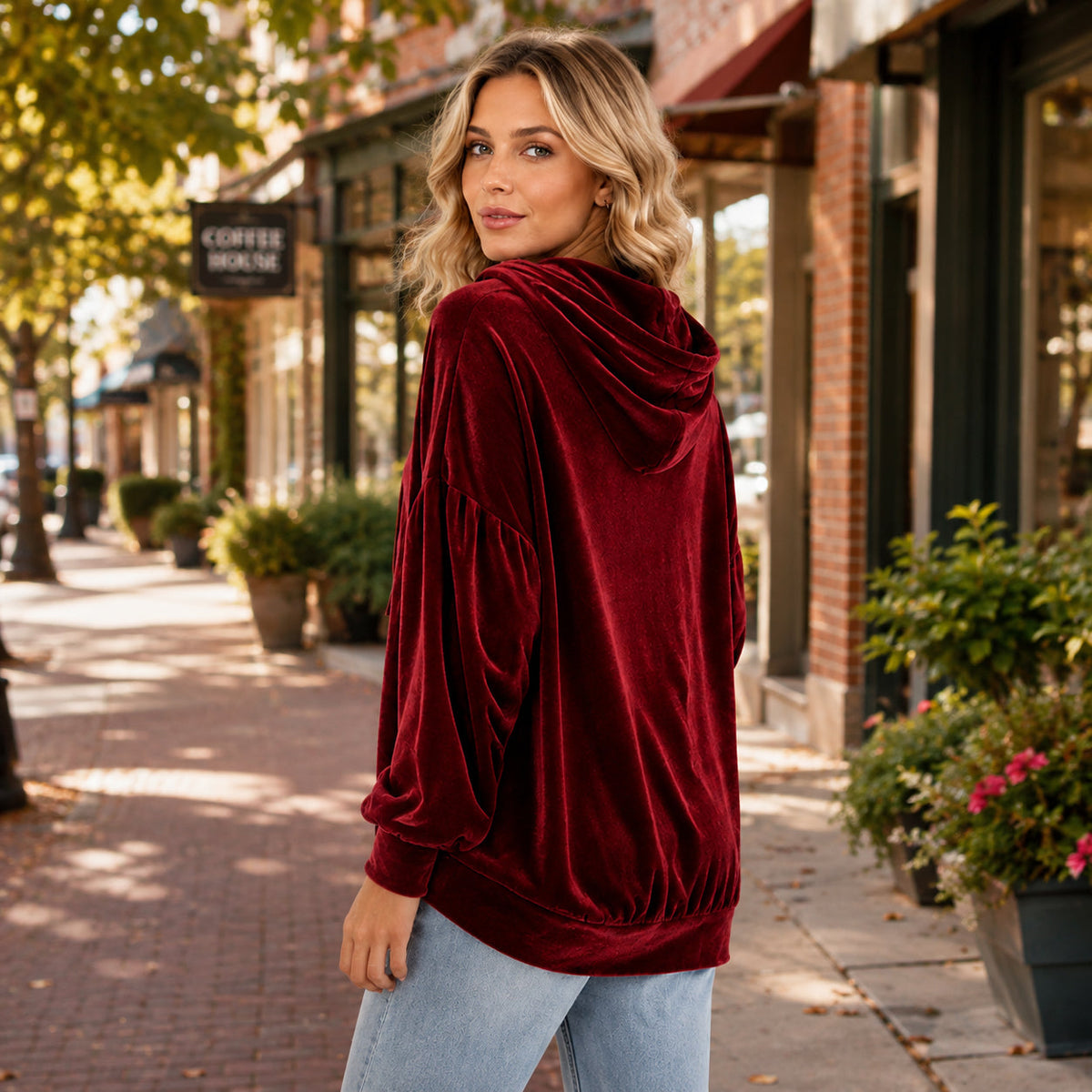 🔥Limited-Time Promotion Women's Loose Velvet Drawstring Hoodie