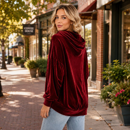 🔥Limited-Time Promotion Women's Loose Velvet Drawstring Hoodie