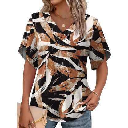 Womens Summer Tops Short Petal Sleeve Shirts