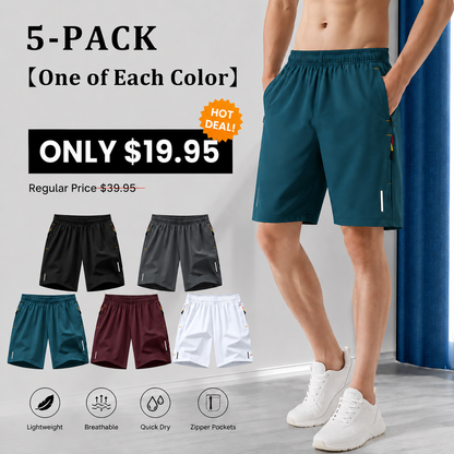 Men's Quick-Dry Athletic Shorts Fashionable Versatile Outdoor Casual Shorts